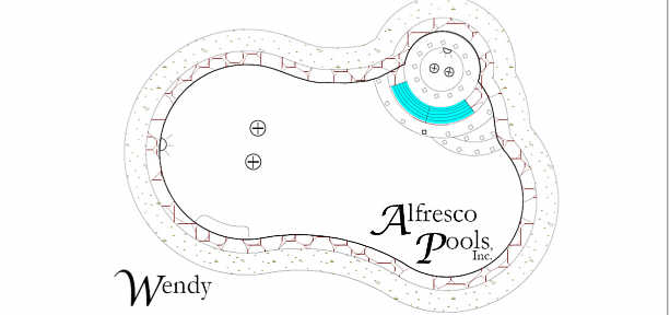 pool with flagship spa 1 3 step cascaded spillover flagstone pool plans 613x288 Flagship Pool Package 01 Pool Plans